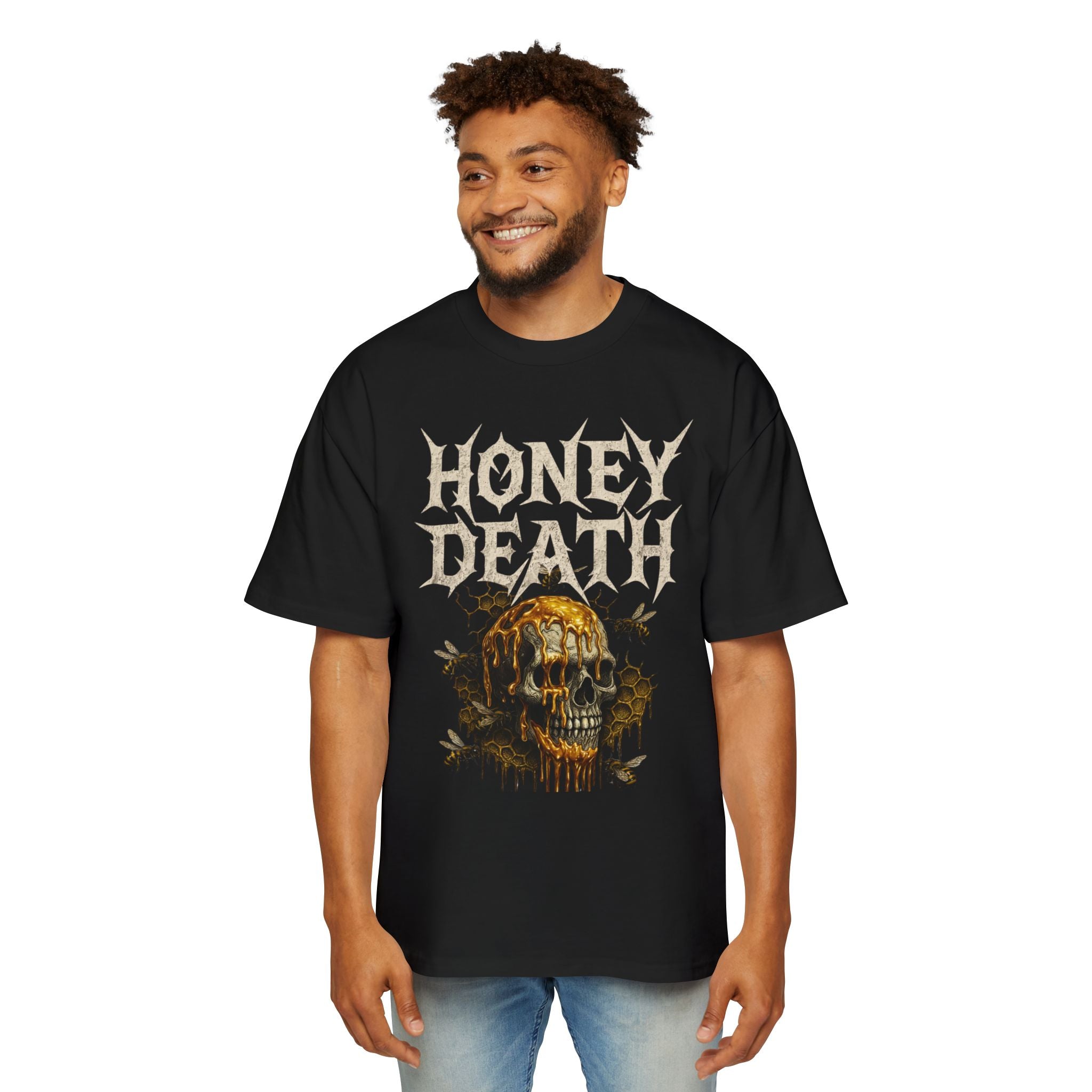 Honey Death Skull Graphic Buzz With The Bees Tee